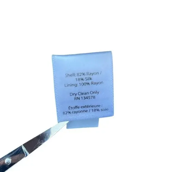 Vineyard Vines Silk Blend Flowy Short Sleeve Dress Blue Leaf Print - Size XS - Picture 9 of 10